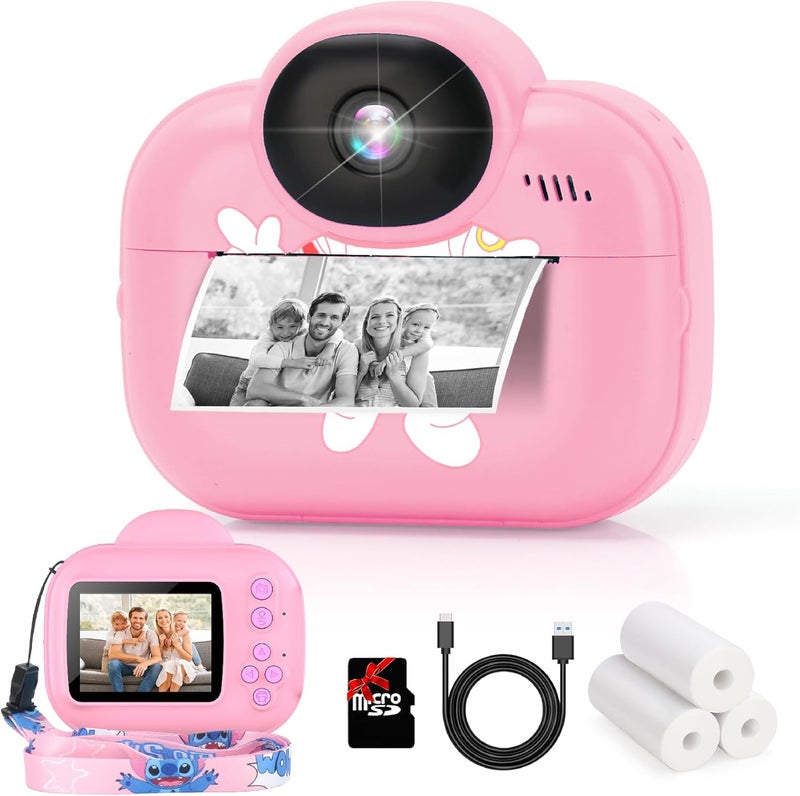 Trayoo Kids Digital Camera Instant Print, Portable Instant Camera for Girls, Ages 3-10 (Pink) - Image 1